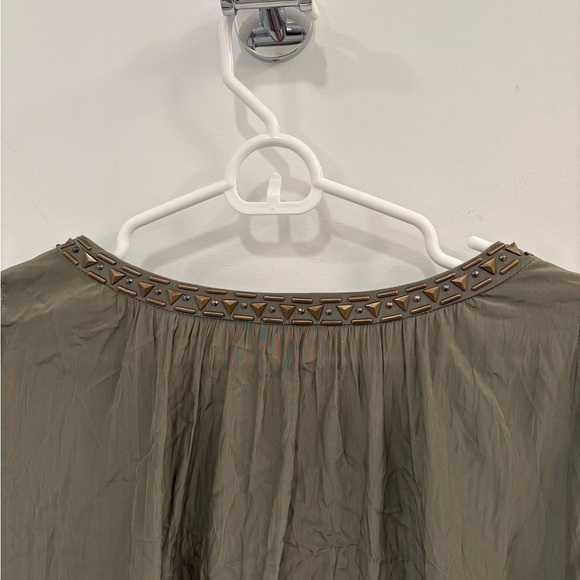 Ramy Brook Olive Green Clara Embellished Slit Sleeve Top Size Small - Picture 14 of 16